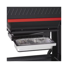 Black | Weber Searwood XL 600 Pellet BBQ Image Showing Close Up Of The Drip Tray.