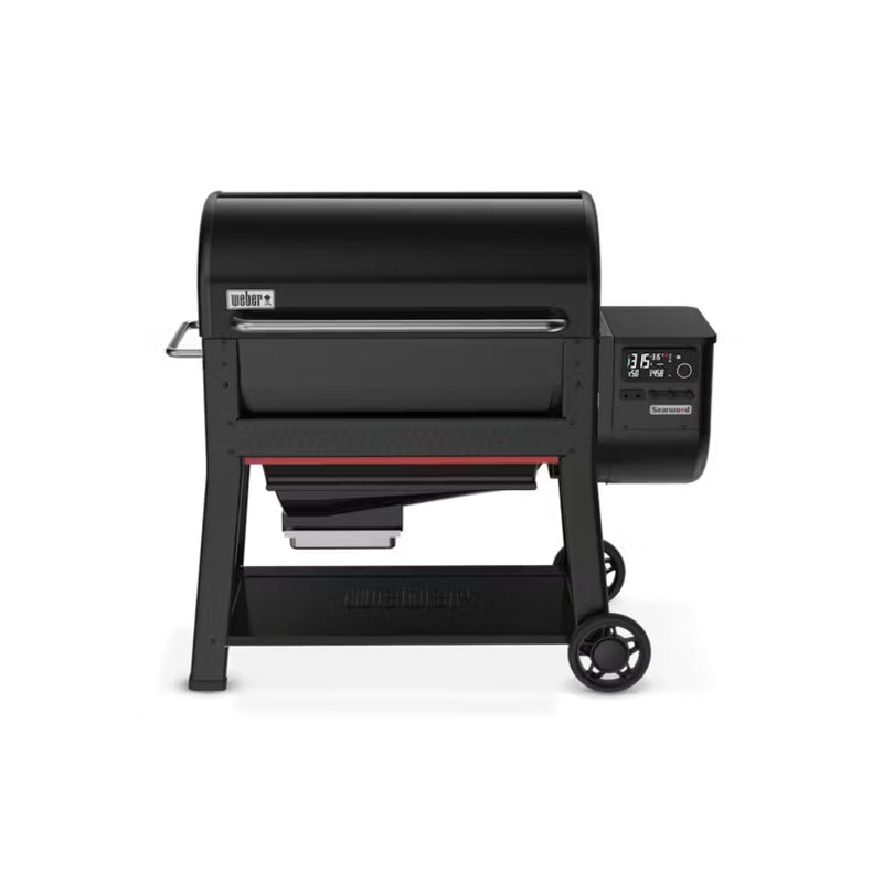 Black | Weber Searwood XL 600 Pellet BBQ Image Showing No Logos Or Titles.