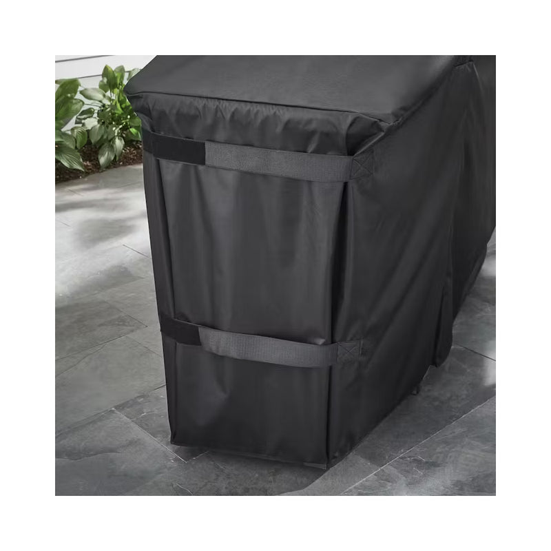 Black | Weber Slate 30 Inch Cover Image Showing Close Up View Of Side Straps.