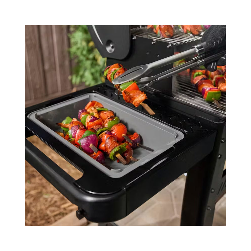 Weber Works Basin With Cutting Board Lid | Image Showing Basin  Being Used To Hold Food, Being Put On The BBQ.