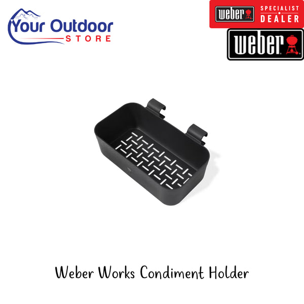 Weber Works Condiments Holder | Hero Image Showing All Logos And Titles.