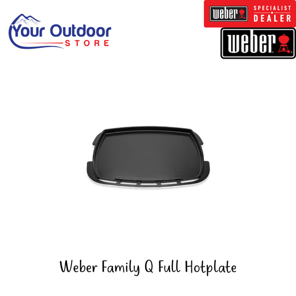 Weber Family Q Full Hotplate | Hero Image Showing All Logos And Titles.