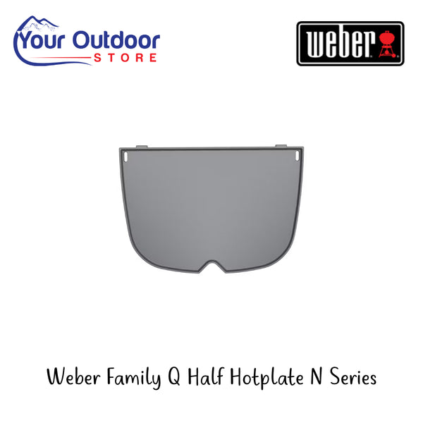 Weber Family Q Half Hotplate N Series | Hero Image Showing All Logos And Titles.