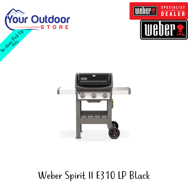 Weber Spirit ll E310 LP Black | Hero Image Showing All Logos And Titles.