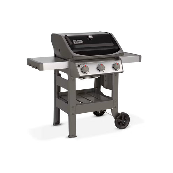 Black | Weber Spirit ll E310 Black Image Showing Angled Side View.