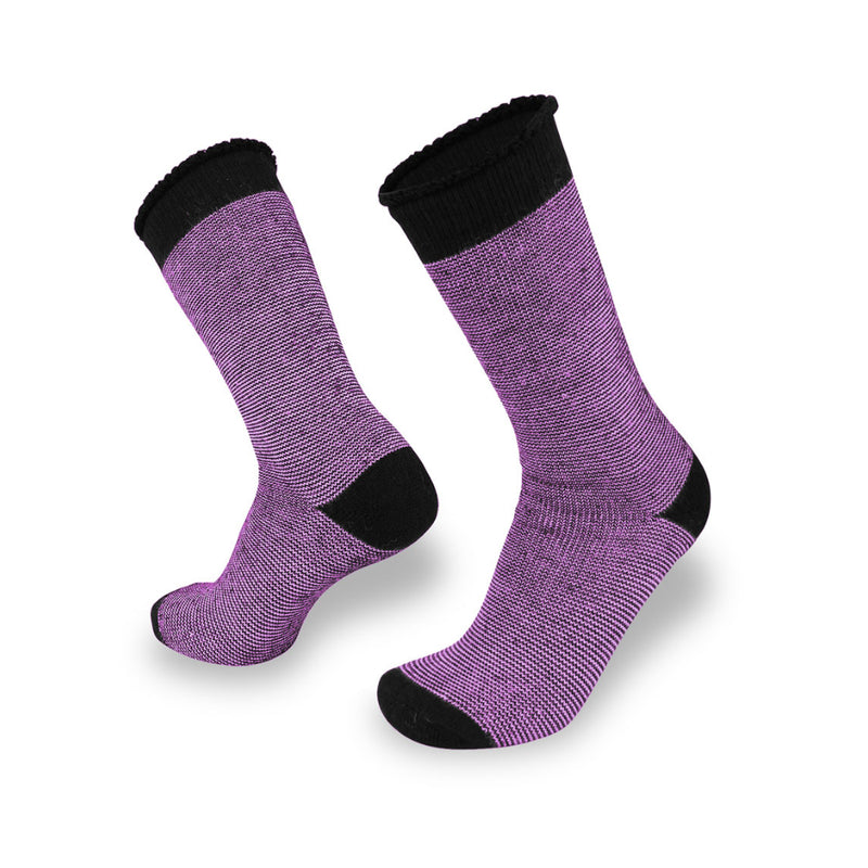 Black / Lilac | Wilderness Wear Coolwool Socks Shown as a Pair. 