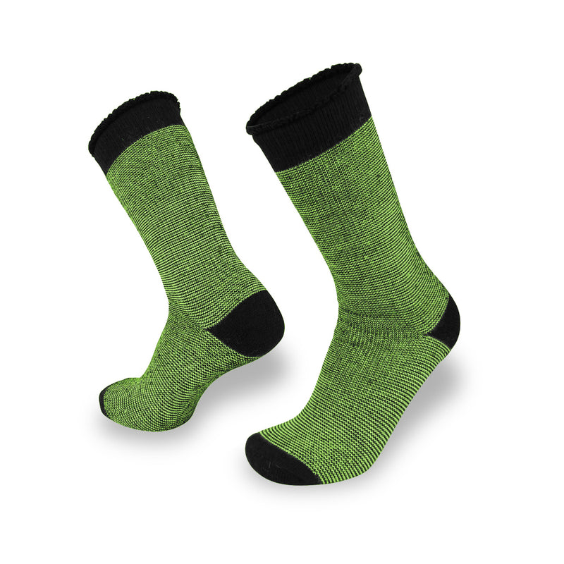 Black / Lime | Wilderness Wear Coolwool Socks Shown as a Pair. 