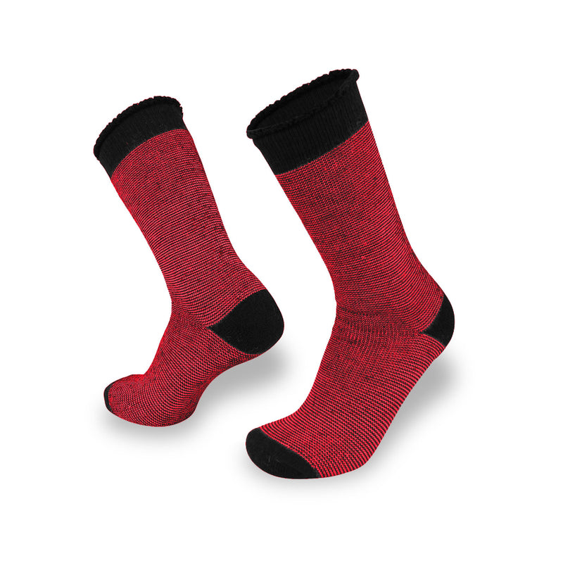 Black / Red | Wilderness Wear Coolwool Socks Shown as a Pair. 