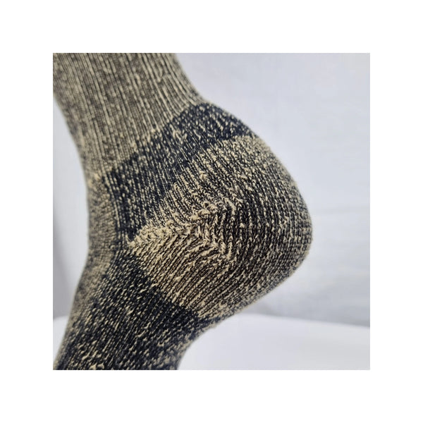Natural / Black Wilderness Wear Merion Yak Mountaineer Sock Image Showing Close Up Of The Heel.