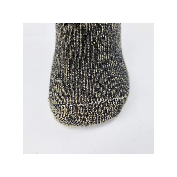 Natural / Black | Wilderness Wear Merion Yak Mountaineer Sock Image Showing Close Up Of Seam On The Toe.