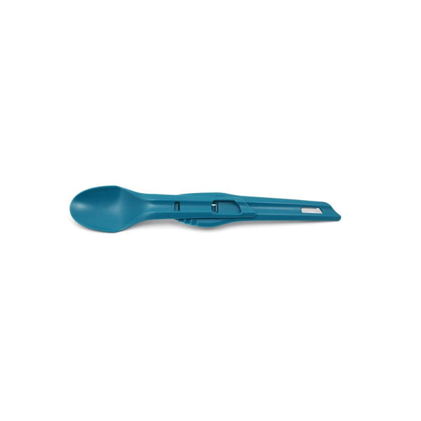 Azur Blue | Wildo The OCYs Outdoor Cutlery Set Image Showing Extended Spoon Handle.