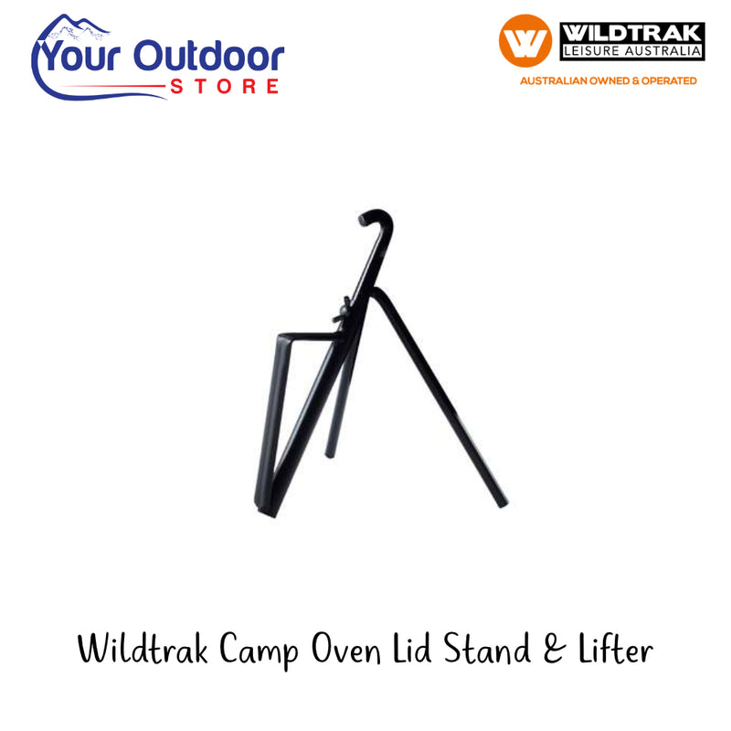 Wildtrak Camp Oven Lid Stand And Lifter | Hero image Showing All Titles And Logos.