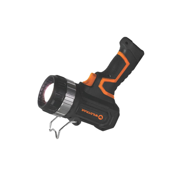 1400L | Wildtrak Croc Hunter 1400L Rechargeable Spotlight Image Showing Side View Of The Spot Light Standing Up Light On The Stand.