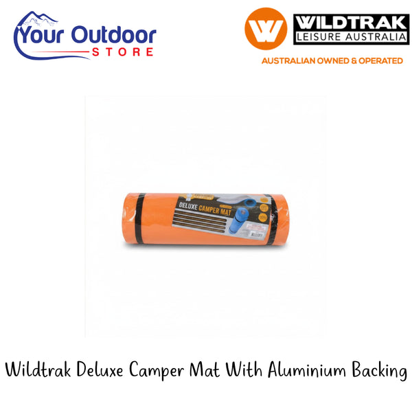 Wildtrak Deluxe Camper Mat With Aluminium Backing | Hero Image Showing All Logos And Titles.