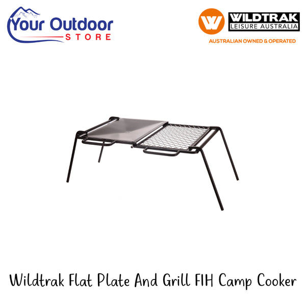 Wiltrak Flat Plate And Grill FIH Camp Cooker | Hero Image Showing All Logos And Titles.