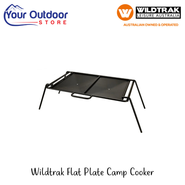 Wildtrak Flat Plate Camp Cooker | Hero Image Showing All Logos And Titles.