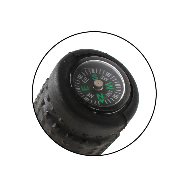 Wildtrak Foldable Shovel With Pick And Compass | Image Showing a Close Up View Of The Compass.