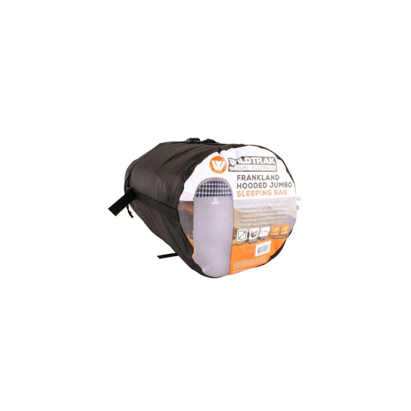 Grey | Wildtrak Frankland Hooded Jumbo Sleep Ing Bag -7 Image Showing The Sleeping Bag Packed Down Into The Storage Bag.