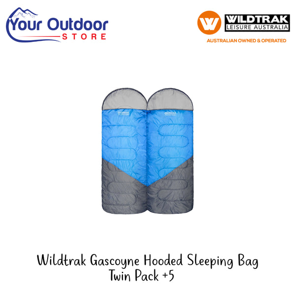 Wildtrak Gascoyne Hooded Sleeping Bag Twin Pack +5 | Hero Image Showing All Logos And Titles.