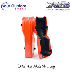 XS Winter Adult Sled Legs | Hero Image Showing Logos And Titles.