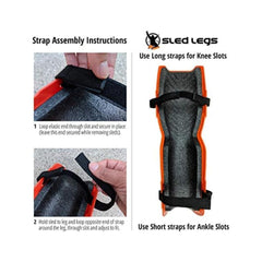 Assorted | XS Winter  Sled Leg  Image Showing Strap Assembly Instructions.