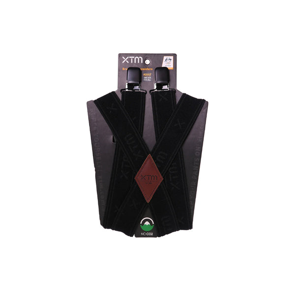 Black | XTM Adult Suspenders Image Showing No  Log Or Titles.