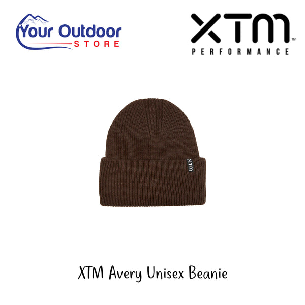 XTM Avery Unisex Beanie | Hero Image Showing All Logos Ad Titles.