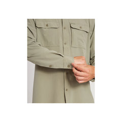 Khaki | XTM Dunkeld Ls Hike Shirt Image Showing Close Up View Of Cuff Buttons.