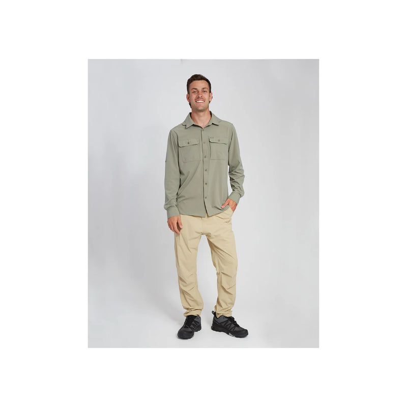 Khaki | XTM Dunkeld Ls Hike Shirt Image Showing Full Body View.
