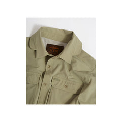 Khaki | XTM Dunkeld Ls Hike Shirt Image Showing Close Up Of Collar, Not On A Model.