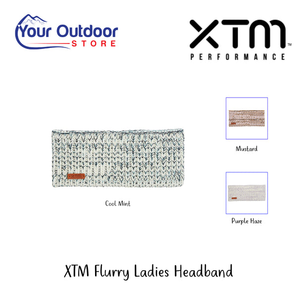 XTM Flurry Ladies Headband | Hero Image Showing All Logos, Titles And Variants.