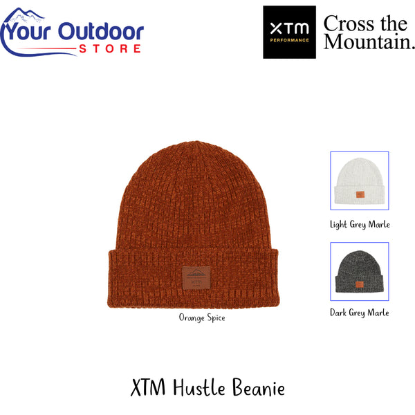 XTM Hustle Beanie | Hero Image Showing All Logos, Titles And Variants.