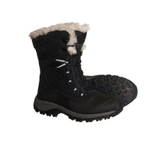 Black | Jakara Women's Winter Boot. Angled Front and Sole View.