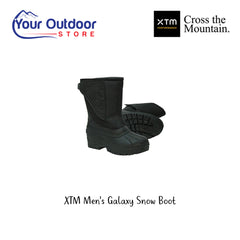 XTM Men's Galaxy Snow Boot. Hero Image Showing Logos and Title. 