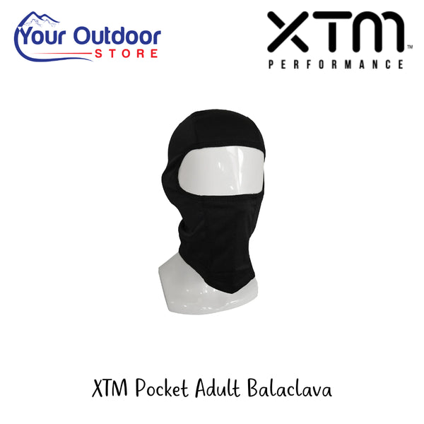 XTM Pocket Adult Balaclava | Hero Image Showing All Logos And Titles.
