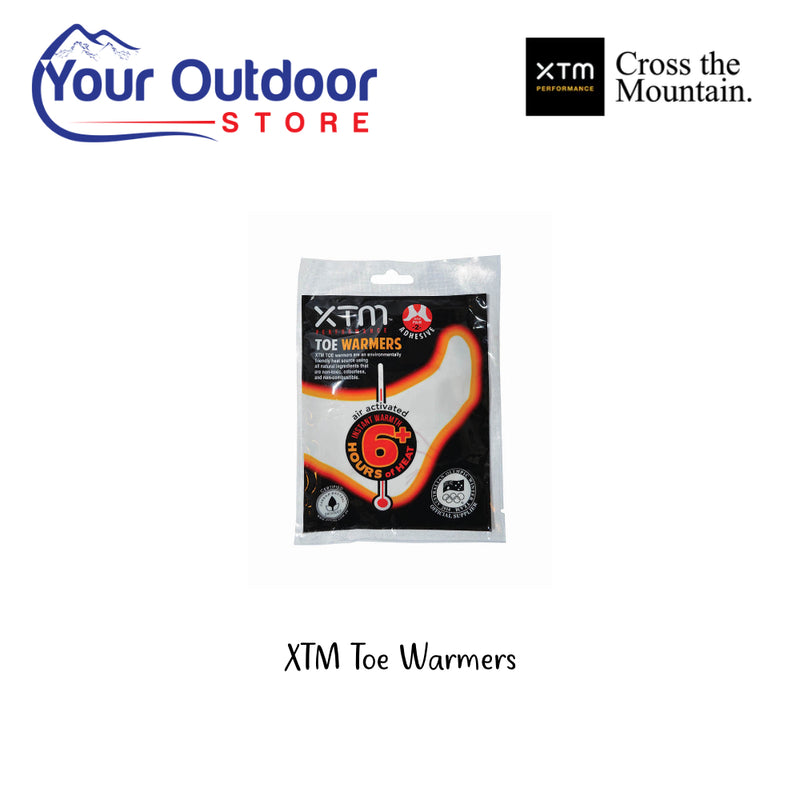 XTM Toe Warmers. Hero Image Showing Logos and Title. 