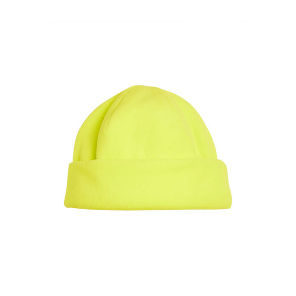Fluro Yellow | XTM Tradie Thinsulate Fleece Lined Beanie Image Showing No Logos Or Titles.