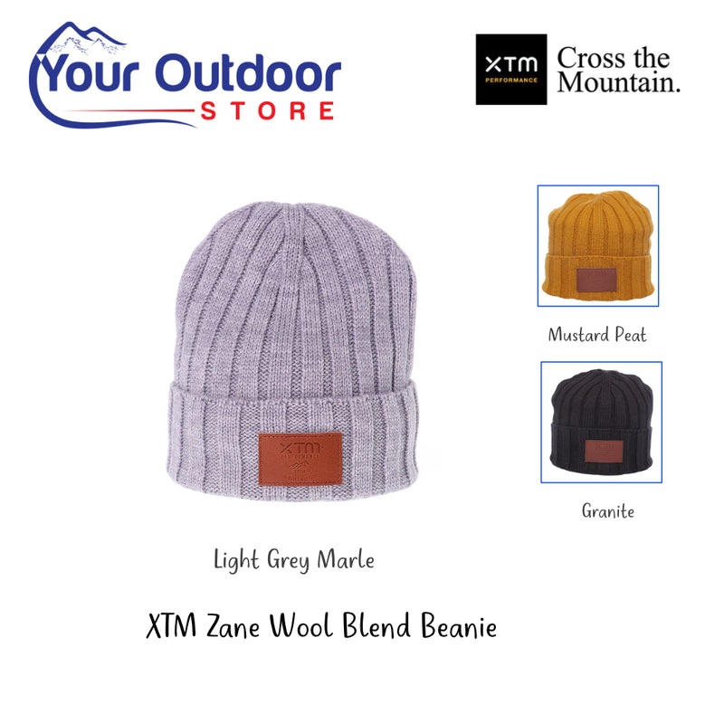 XTM Zane Wool Blend Beanie. Hero Image Showing logos and Title.  