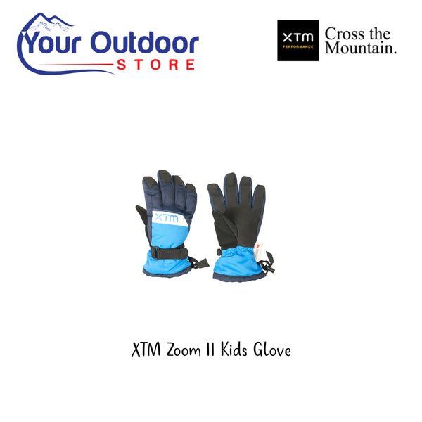 XTM Zoom ll Kids Glove. Hero Image Showing Logos and Title. 