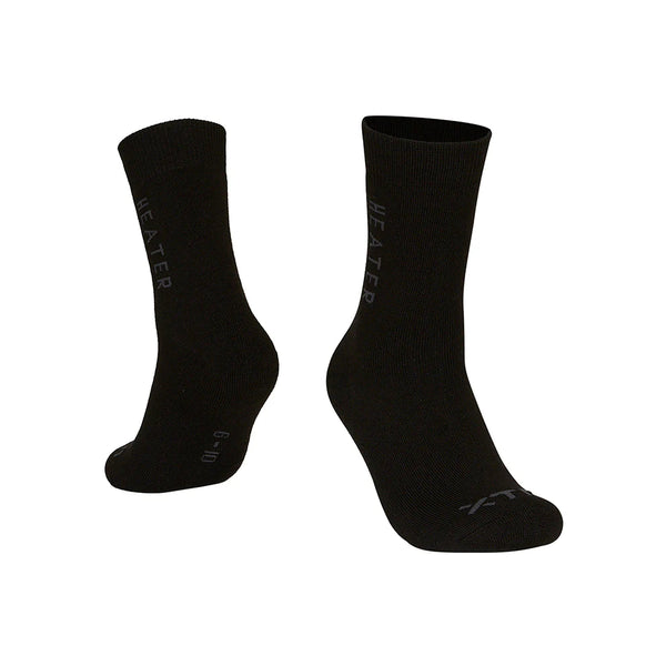 Black | XTM Heater Merino Blend Outdoor Crew Sock Image Showing No Logos Or Titles.