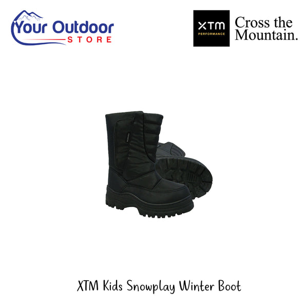 XTM Kids Snowplay Winter Boots | Hero Image Showing All Logos And Titles.
