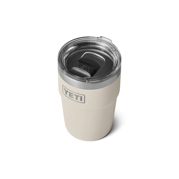 Cape Taupe | YETI 16oz Rambler Stackable Cup Image Showing Top View.
