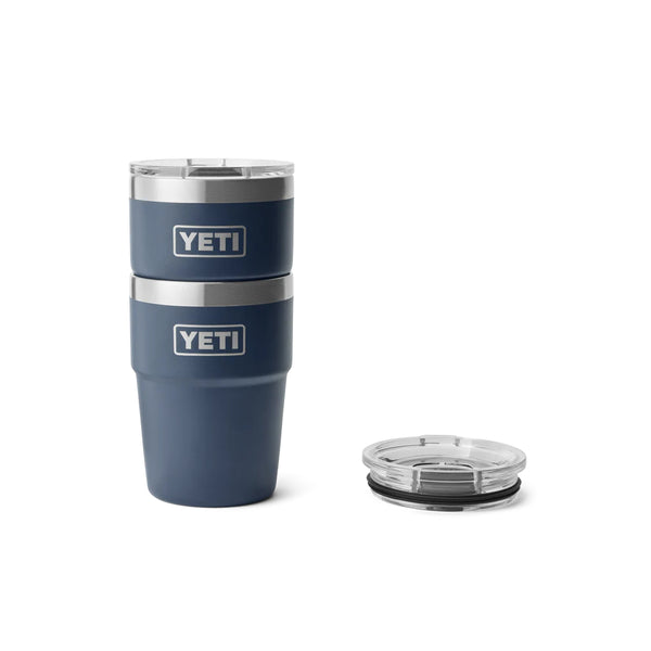 Navy | YETI 116oz Rambler Stackable Cup Image Showing How Two Cups Sit Once Stacked Together.