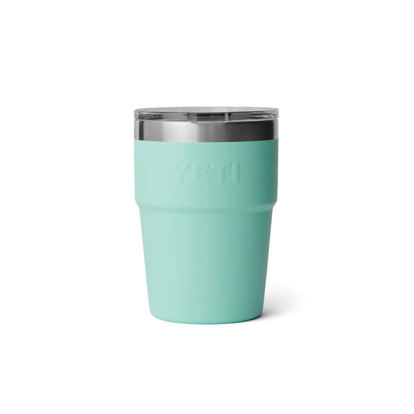 Seafoam | YETI 16oz Rambler Stackable Cup Image Showing Back View.