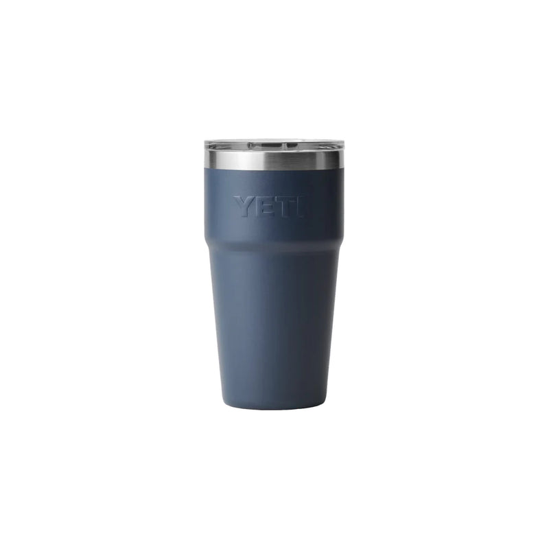 Navy | YETI 20oz Rambler Stackable Mug Image Showing Back View.