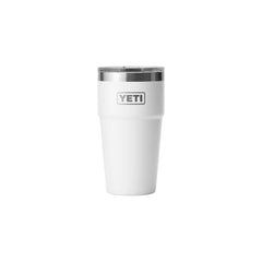 White | YETI 20oz Rambler Stackable Mug Image Showing Front.