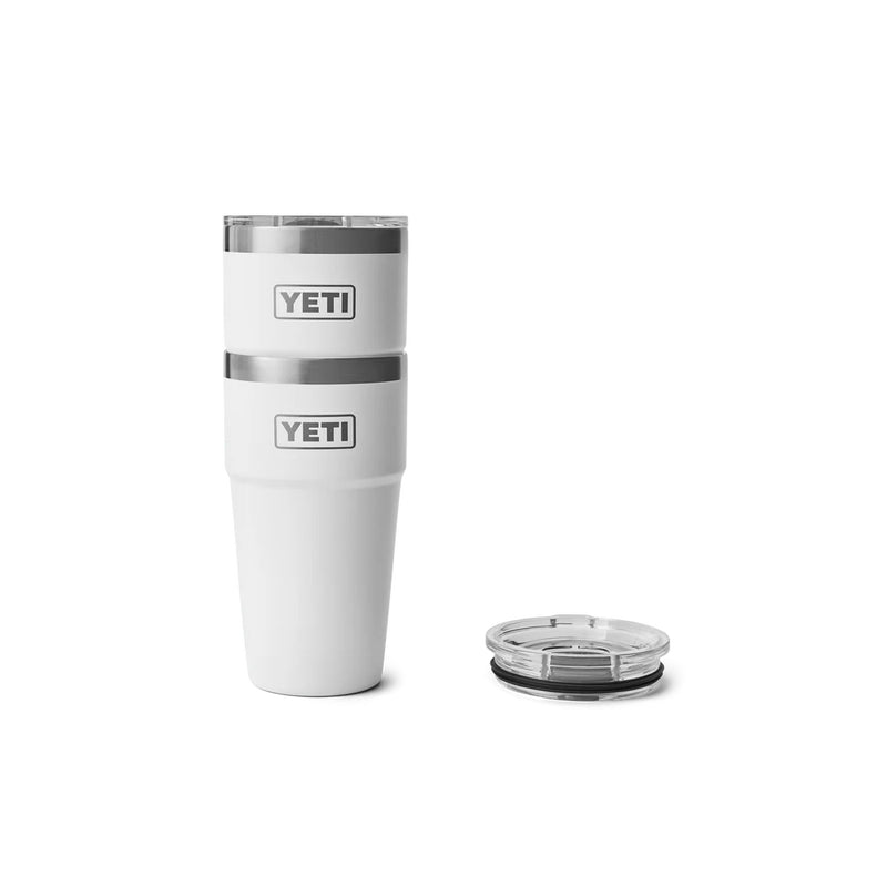 White | YETI 20oz Rambler Stackable Mug Image Showing Mugs Stacked , Sold Separately.