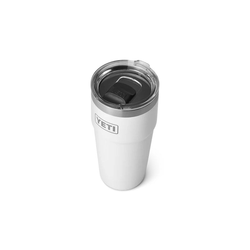 White | YETI 20oz Rambler Stackable Mug Image Showing Top View.