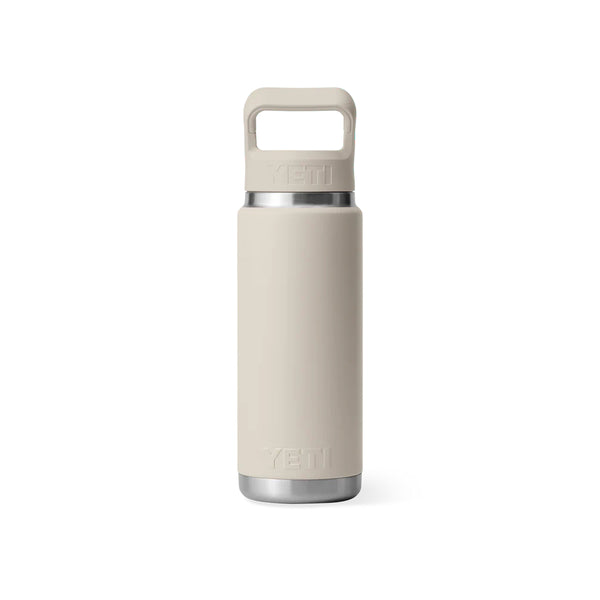 Cape Taupe |  YETI 26oz Bottle With Straw Lid Image Showing Back View.