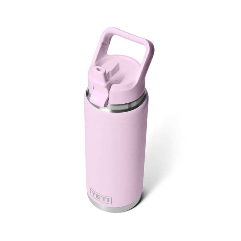 Cherry Blossom | YETI 26oz Bottle With Straw Lid Image Showing Angled Top View, With Straw Up.